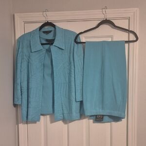 Ming Wang Seafoam Blue Three-Piece XL Suit Set